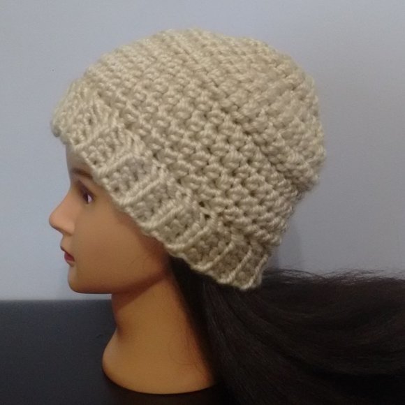 JFaith Designs - handmade Accessories - HOST PICK - Chunky Tan Beanie